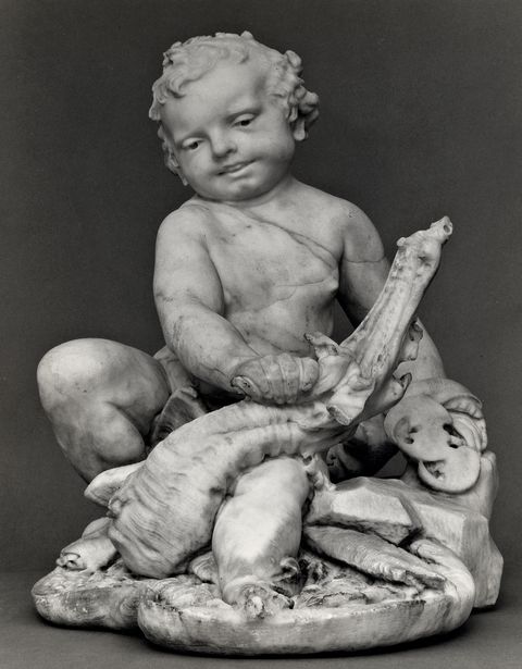 Anonimo — Bernini Gian Lorenzo - sec. XVII - Putto con drago — insieme